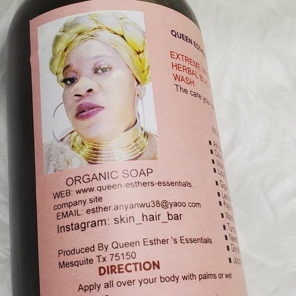 COPY - Extreme Whitening  Herbal Black Soap Body wash 355ml, Organic - Picture 3 of 4